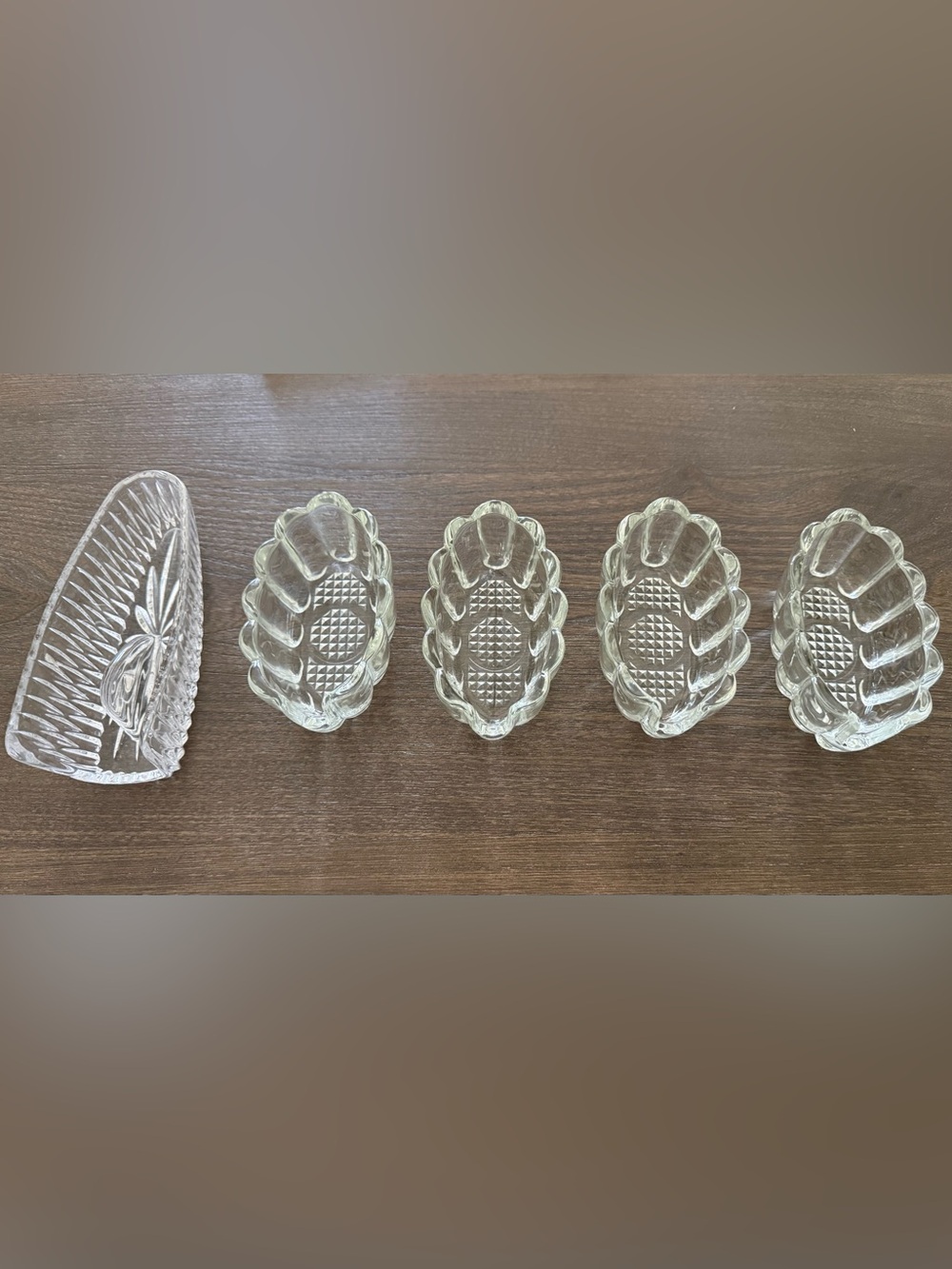 Princess House Flatware Silverware Crystal Holders - 5 total